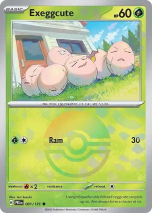 Pokemon Singles - Prismatic Evolutions - Exeggcute 001/131 - Poke ball