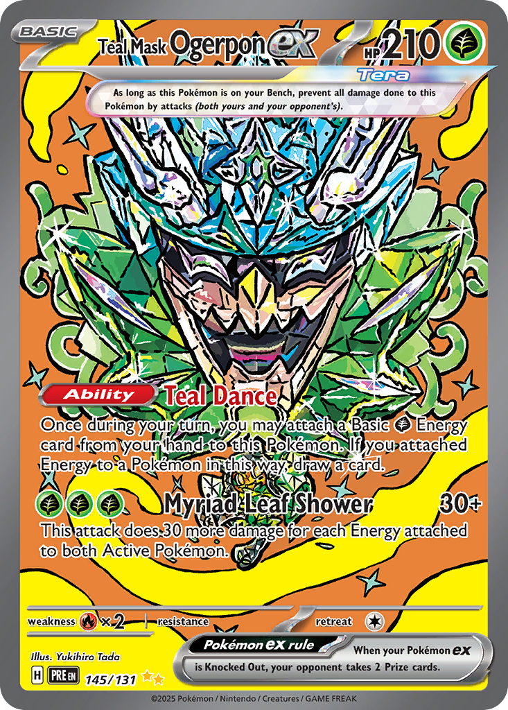 Pokemon Singles - Prismatic Evolutions - Teal Mask Ogerpon ex 145/131