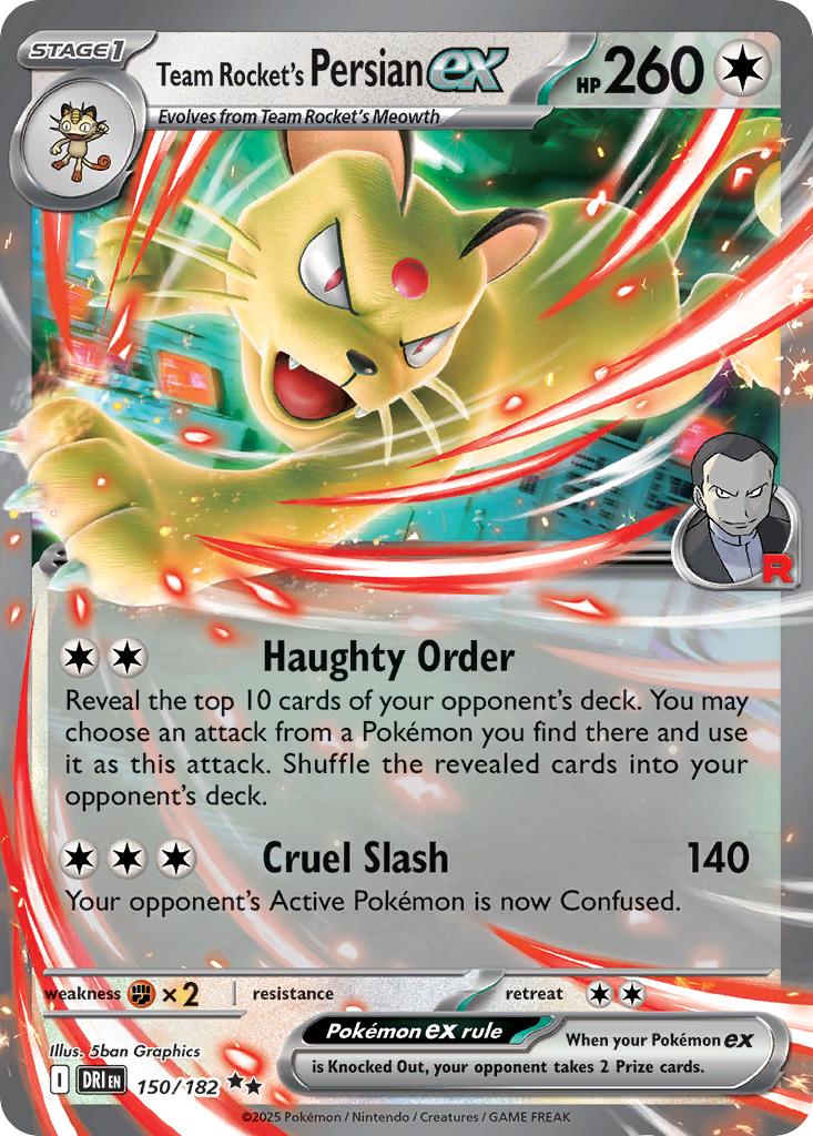 Pokemon Singles - Destined Rivals - Team Rocket's Persian ex 150/182