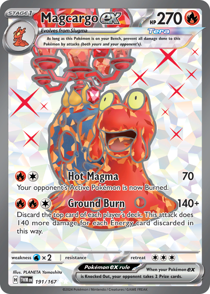 Pokemon Singles - Twilight Masquerade - Magcargo ex 191/167