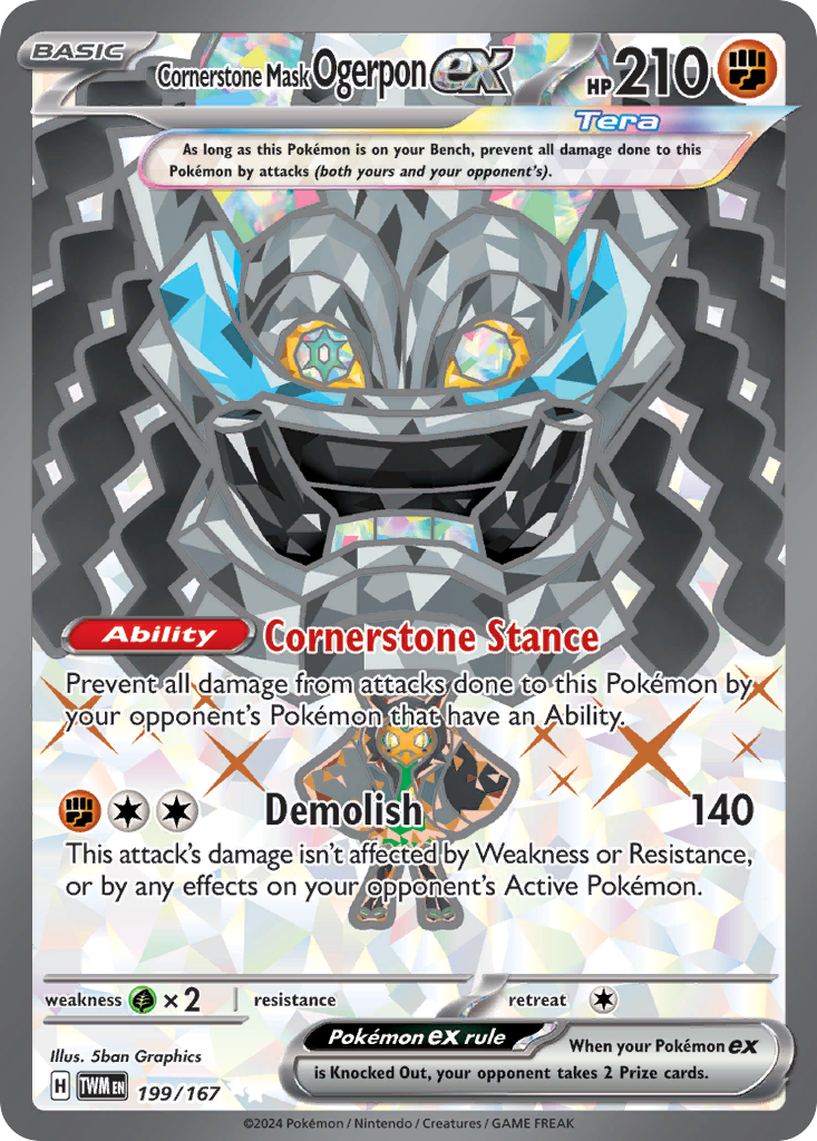 Pokemon Singles - Twilight Masquerade - Cornerstone Mask Ogerpon ex 199/167