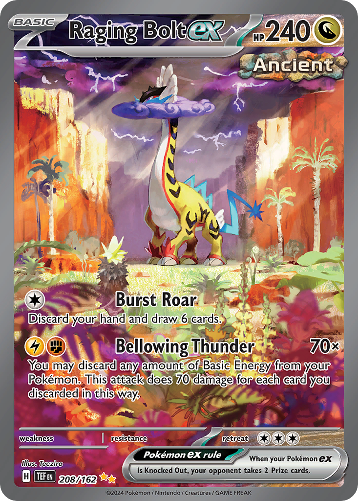 Pokemon Singles - Temporal Forces - Raging Bolt ex 208/162