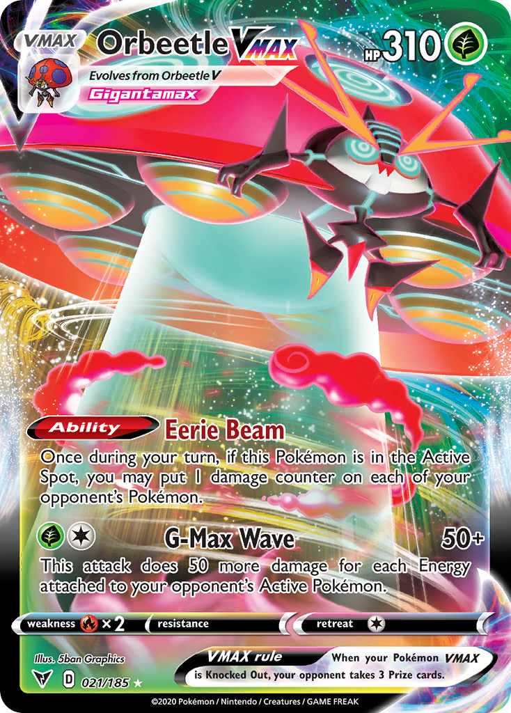 Pokemon Singles - Vivid Voltage - Orbeetle VMAX 021/185