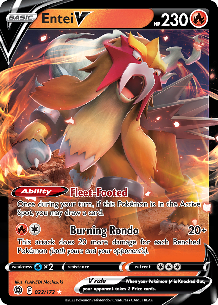 Pokemon Singles - Brilliant Stars - Entei V 022/172