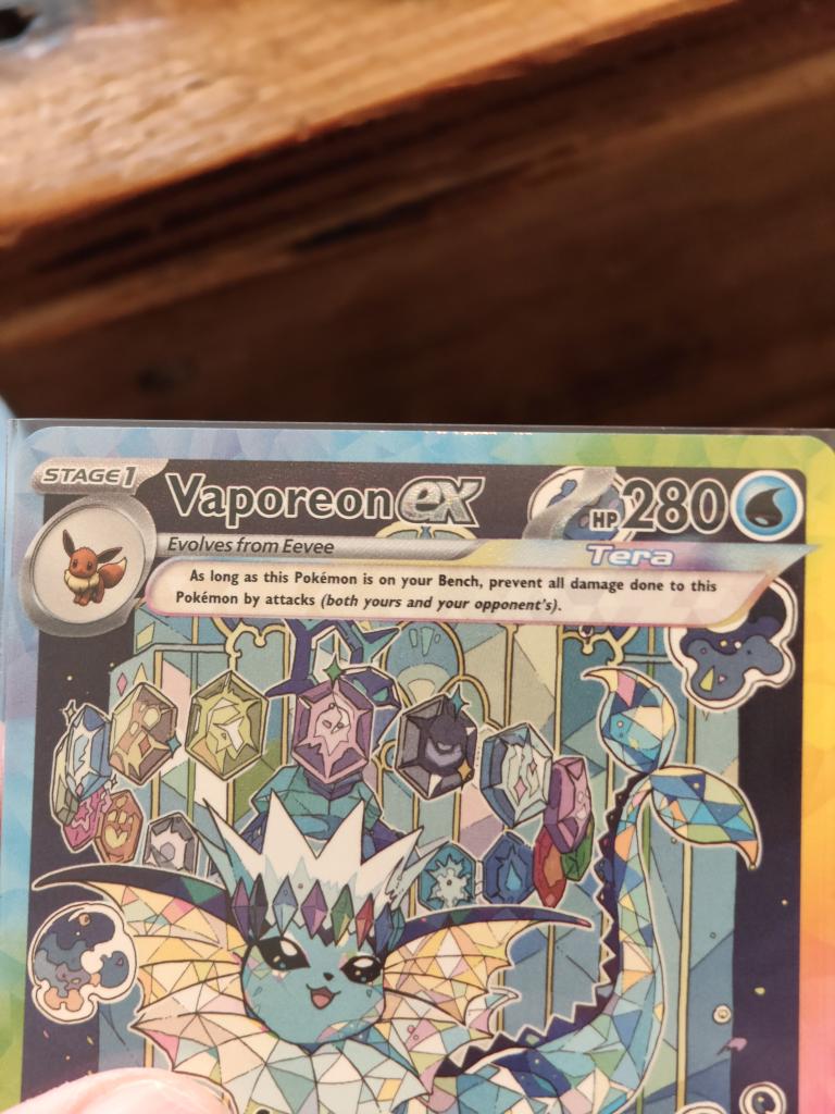 Pokemon Singles - Prismatic Evolutions - Vaporeon ex 149/131 - Edge damage
