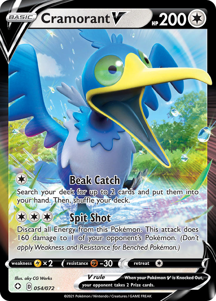 Pokemon Singles - Shining Fates - Cramorant V 54/72