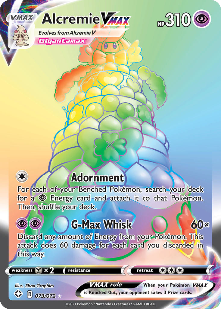 Pokemon Singles - Shining Fates - Alcremie VMAX 73/72