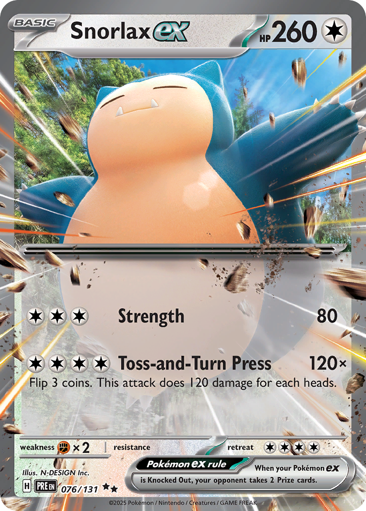 Pokemon Singles - Prismatic Evolutions - Snorlax ex 76/131