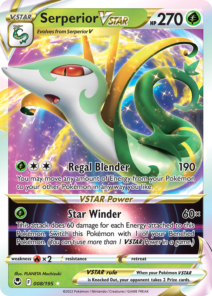 Pokemon Singles - Silver Tempest - Serperior VSTAR 8/195