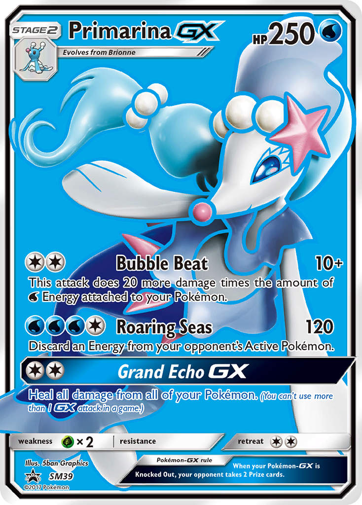 Pokemon Singles - SM Black Star Promos - Primarina-GX SM39