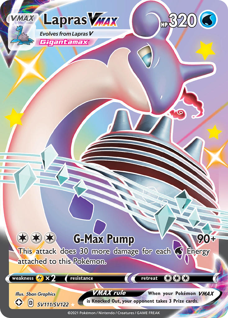 Pokemon Singles - Shining Fates Shiny Vault - Lapras VMAX SV111/122