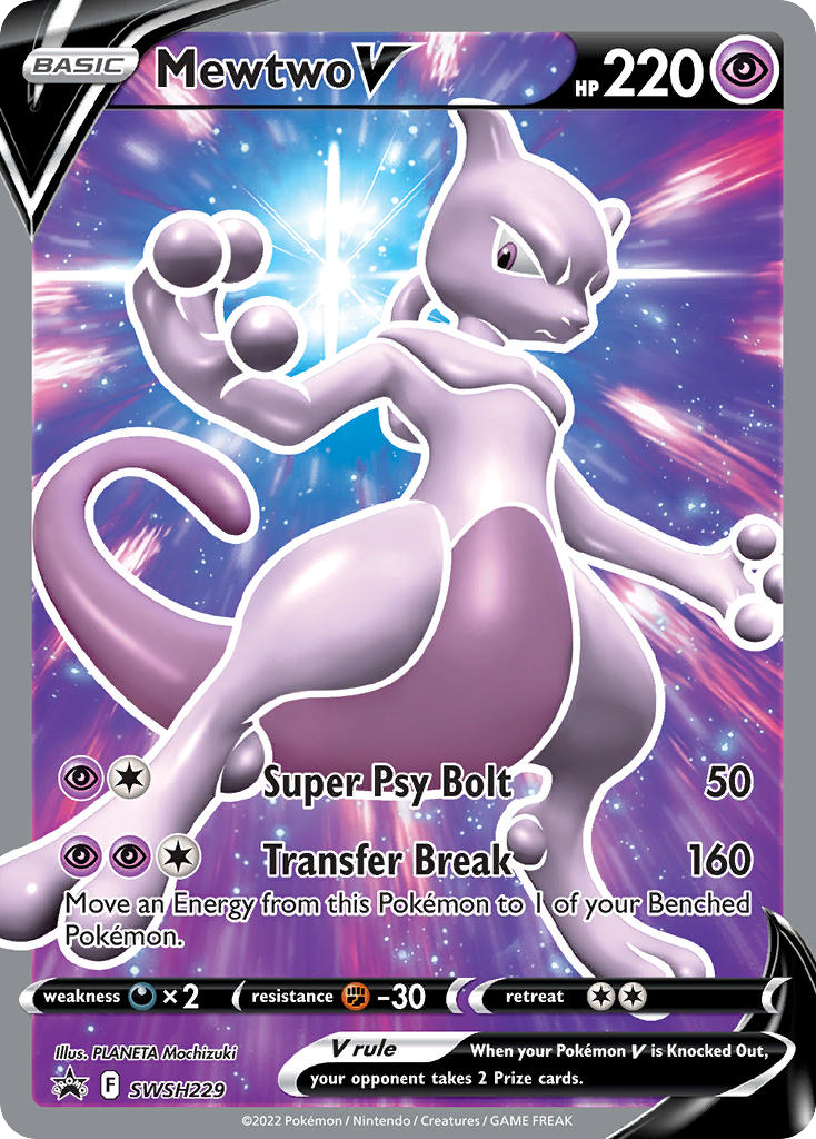 Pokemon Singles - SWSH Black Star Promos - Mewtwo V SWSH229