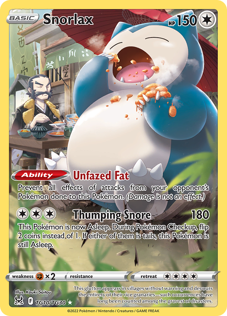 Pokemon Singles - Lost Origin Trainer Gallery - Snorlax TG10/TG30