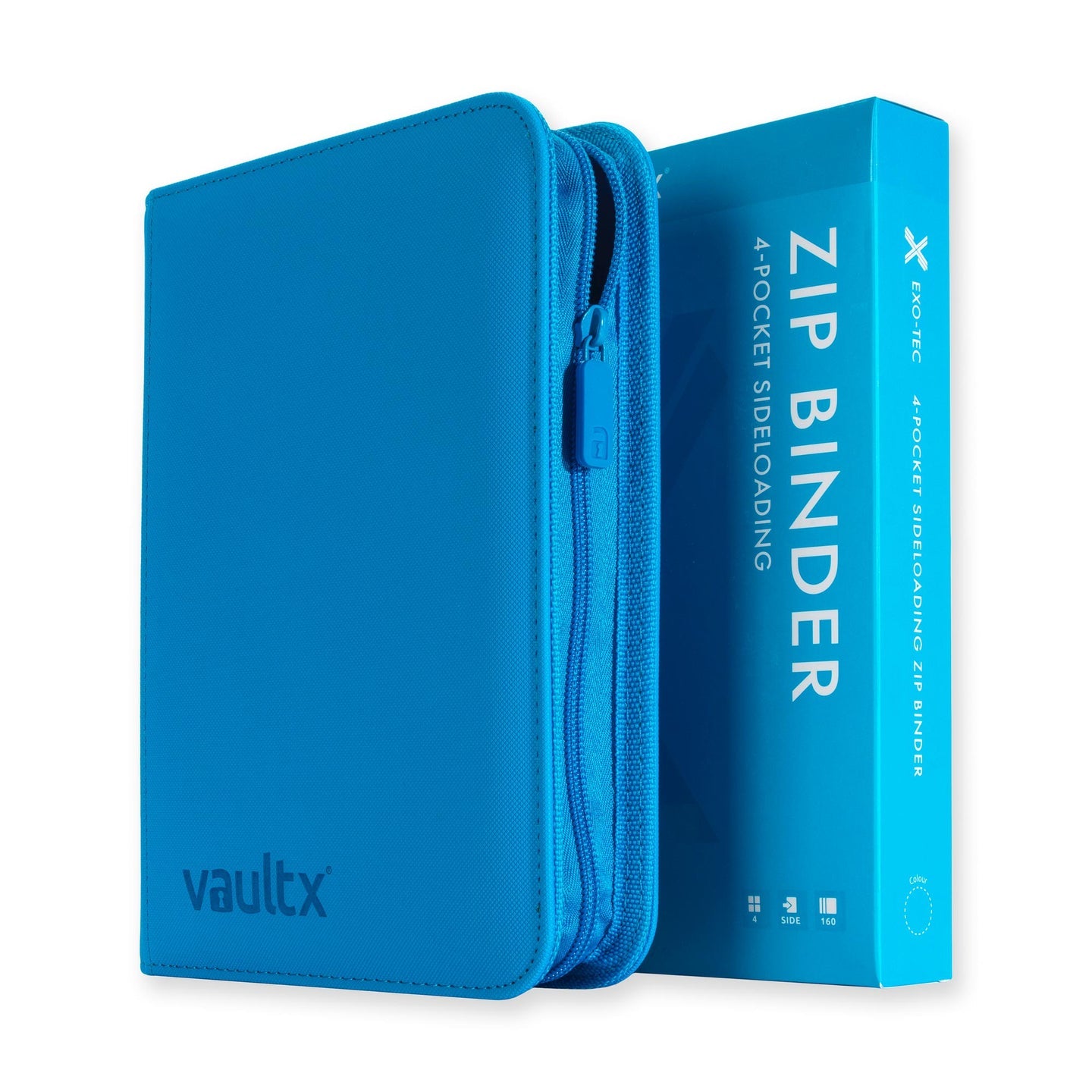 Vault X - 4-Pocket Exo-Tec® - Zip Binder - NEON BLUE
