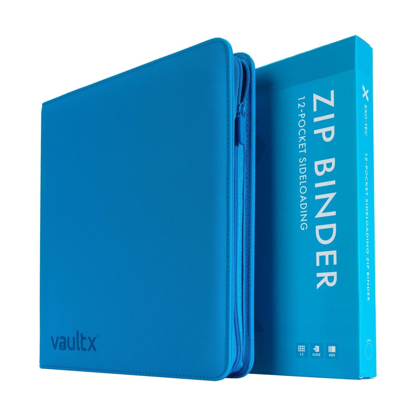 Vault X - 12-Pocket Exo-Tec® - Zip Binder - NEON BLUE