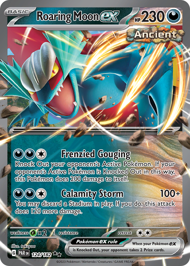 Pokemon Singles - Paradox Rift - Roaring Moon ex 124/182