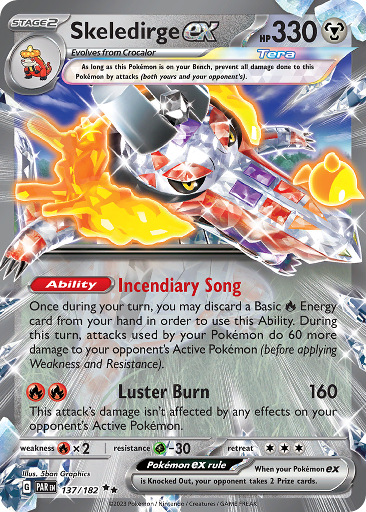 Pokemon Singles - Paradox Rift - Skeledirge ex 137/182