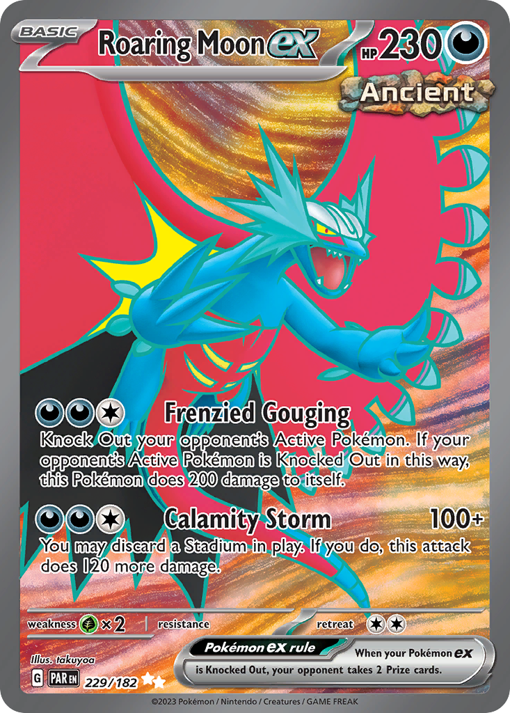 Pokemon Singles - Paradox Rift - Roaring Moon ex 229/182