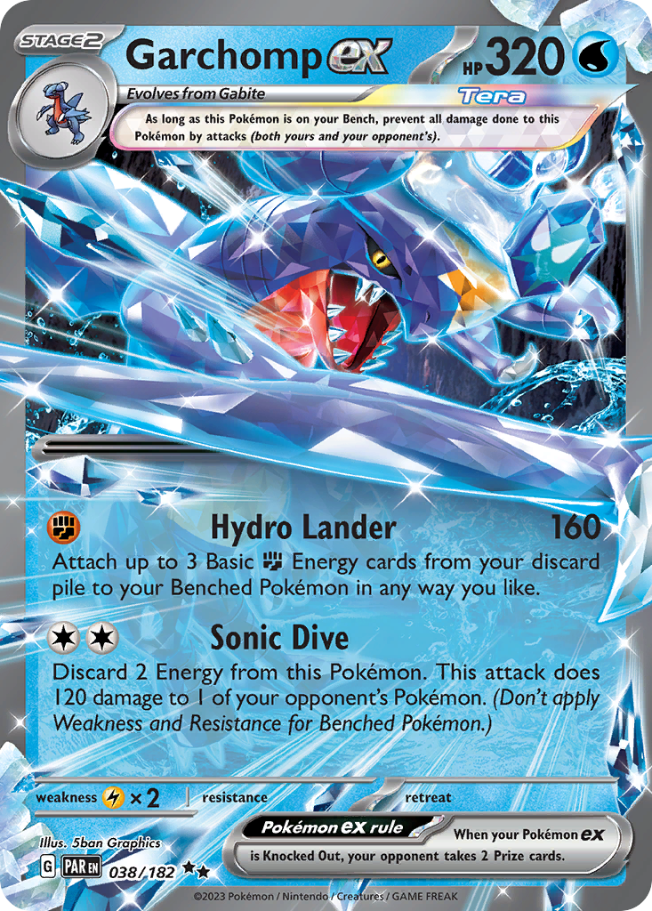 Pokemon Singles - Paradox Rift - Garchomp ex 038/182