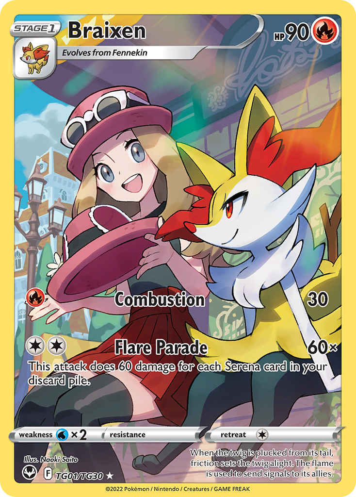 Pokemon Singles - Silver Tempest Trainer Gallery - Braixen TG01/30