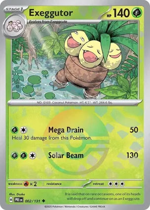 Pokemon Singles - Prismatic Evolutions - Exeggutor 002/131 - Poke ball