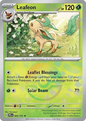 Pokemon Singles - Prismatic Evolutions - Leafeon 005/131  - Poke ball