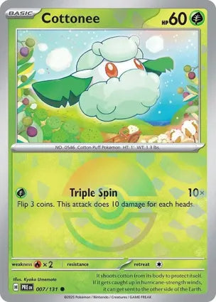 Pokemon Singles - Prismatic Evolutions - Cottonee 007/131 - Poke ball