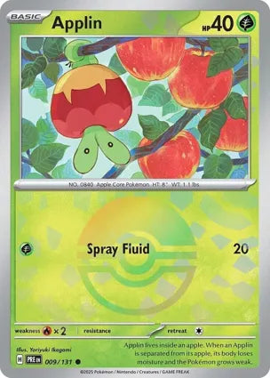 Pokemon Singles - Prismatic Evolutions - Applin 009/131 - Poke ball