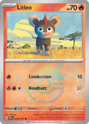 Pokemon Singles - Prismatic Evolutions - Litleo 015/131 Poke Ball