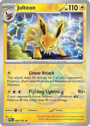 Pokemon Singles - Prismatic Evolutions - Jolteon 029/131  - Poke ball