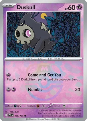 Pokemon Singles - Prismatic Evolutions - Duskull 35/131 - Master ball