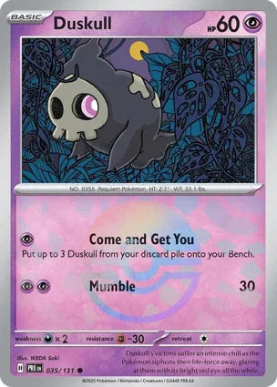 Pokemon Singles - Prismatic Evolutions - Duskull 035/131 Poke Ball