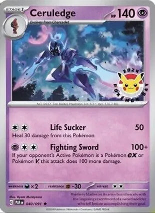 Pokemon Singles - Paldean Fates - Ceruledge 040/091 Stamped Pokemon Day Promo