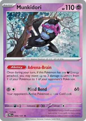 Pokemon Singles - Prismatic Evolutions - Munkidori 044/131 - Poke ball