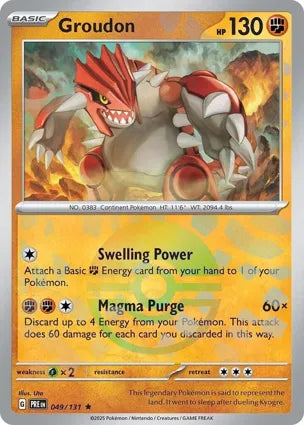 Pokemon Singles - Prismatic Evolutions - Groudon 49/131 - Poke ball