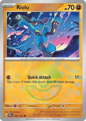 Pokemon Singles - Prismatic Evolutions - Riolu 050/131 - Poke ball