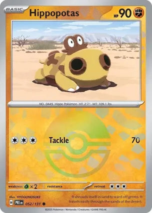 Pokemon Singles - Prismatic Evolutions - Hippopotas 052/131 Poke Ball