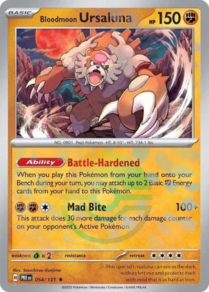 Pokemon Singles - Prismatic Evolutions - Bloodmoon Ursaluna 054/131  - Poke ball