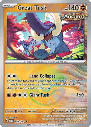 Pokemon Singles - Prismatic Evolutions - Great Tusk 55/131 - Poke Ball