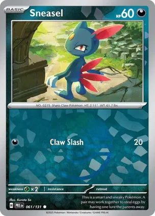 Pokemon Singles - Prismatic Evolutions - Sneasel 061/131 - Poke ball