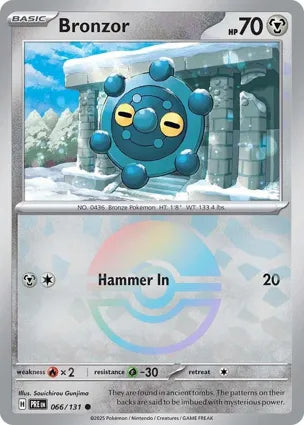 Pokemon Singles - Prismatic Evolutions - Bronzor 066/131 Poke Ball