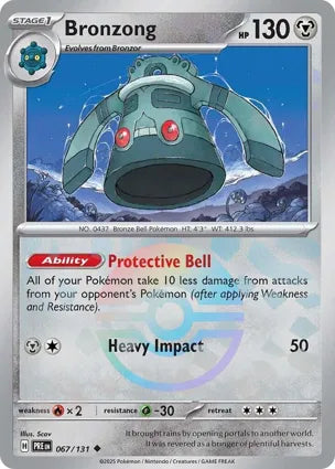 Pokemon Singles - Prismatic Evolutions - Bronzong 067/131 - Poke ball