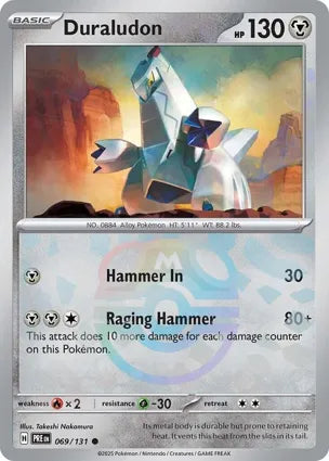 Pokemon Singles - Prismatic Evolutions - Duraludon 069/131 - Master ball