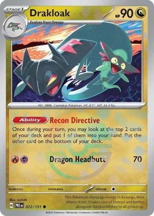 Pokemon Singles - Prismatic Evolutions - Drakloak 072/131 - Poke ball