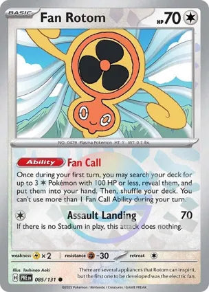 Pokemon Singles - Prismatic Evolutions - Fan Rotom 085/131 - Poke ball