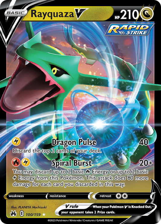 Pokemon Singles - Crown Zenith - Rayquaza V 100/159