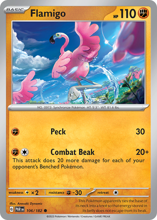 Pokemon Singles - Paradox Rift - Flamigo 106/182 (Reverse Holo)