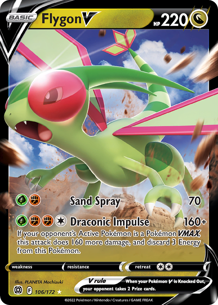 Pokemon Singles - Brilliant Stars - Flygon V 106/172