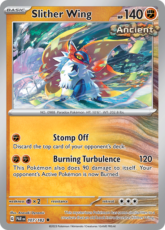 Pokemon Singles - Paradox Rift - Slither Wing 107/182 (Reverse Holo)