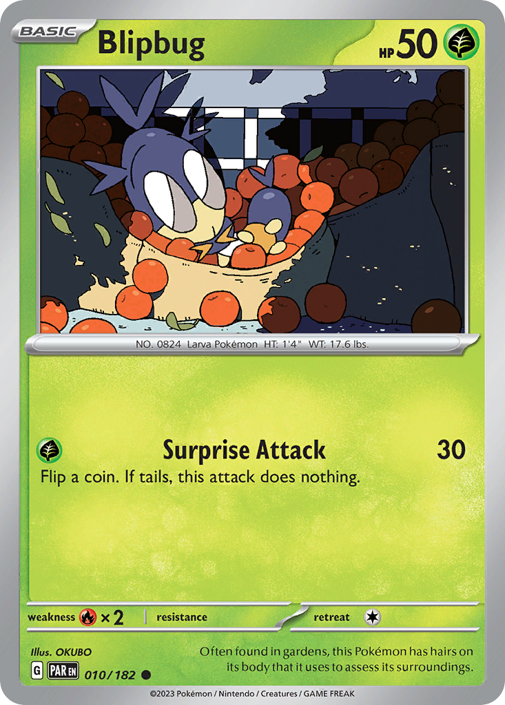 Pokemon Singles - Paradox Rift - Blipbug 10/182 (Reverse Holo)